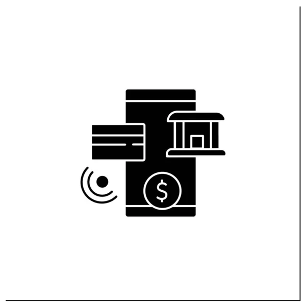 Banca en línea Glyph Icon — Vector de stock