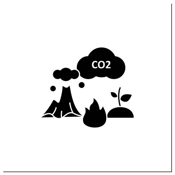 Icono de glifo de emisión de carbono — Archivo Imágenes Vectoriales