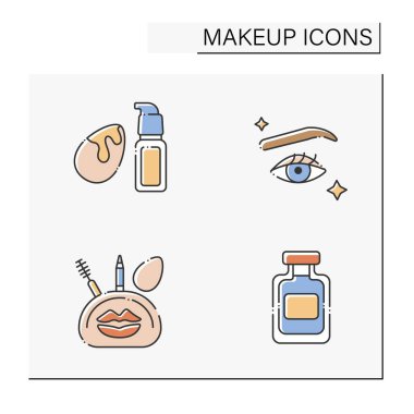 Makyaj rengi simgeleri ayarlandı