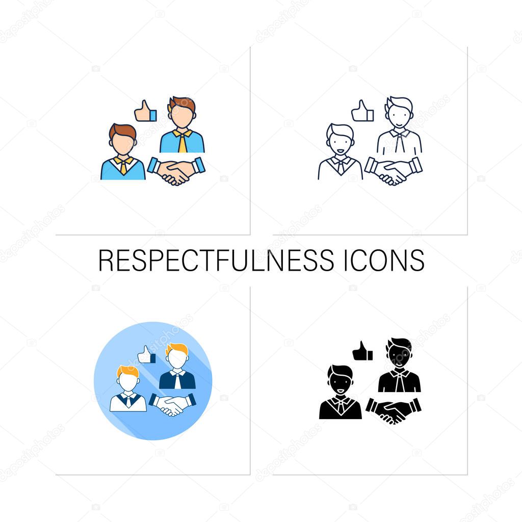 Respectfulness icons set