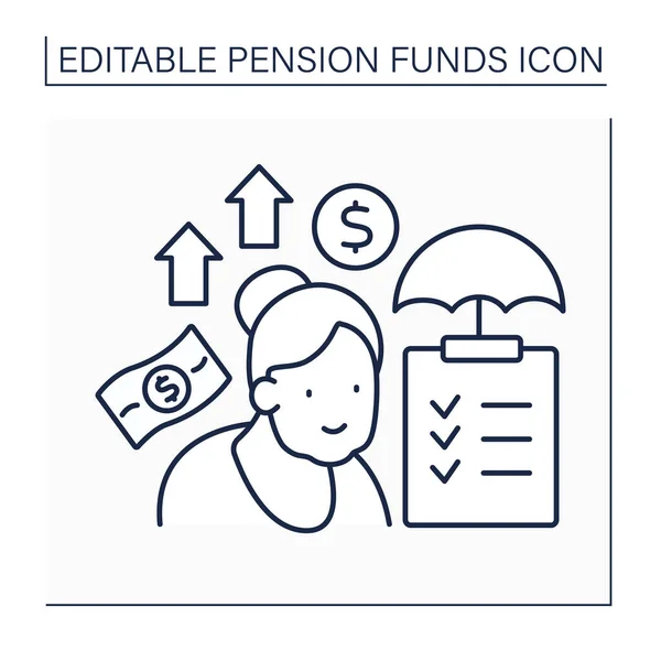 Icona linea piano pensionistico — Vettoriale Stock