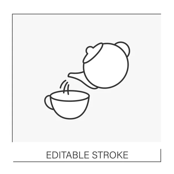 Warme drank lijn pictogram — Stockvector