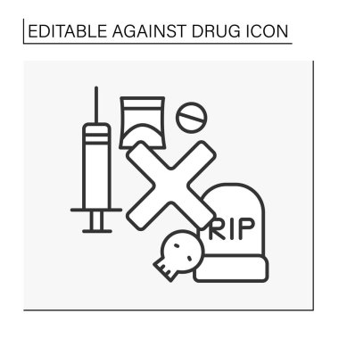  Uyuşturucu satırı simgesine karşı