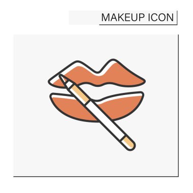  Dudakların makyaj rengi simgesi