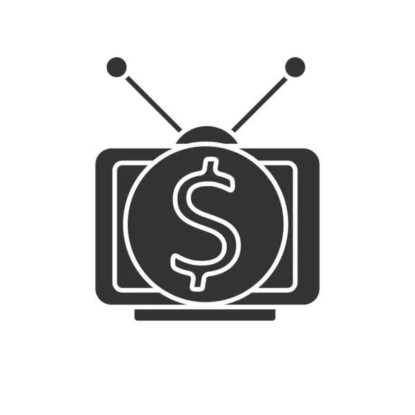 Television advertising glyph icon — Stock Vector