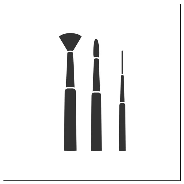 Nail brushes glyph icon — Wektor stockowy