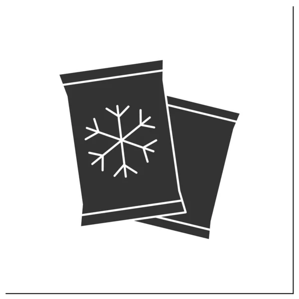 Cold pack glyph icon — Vetor de Stock