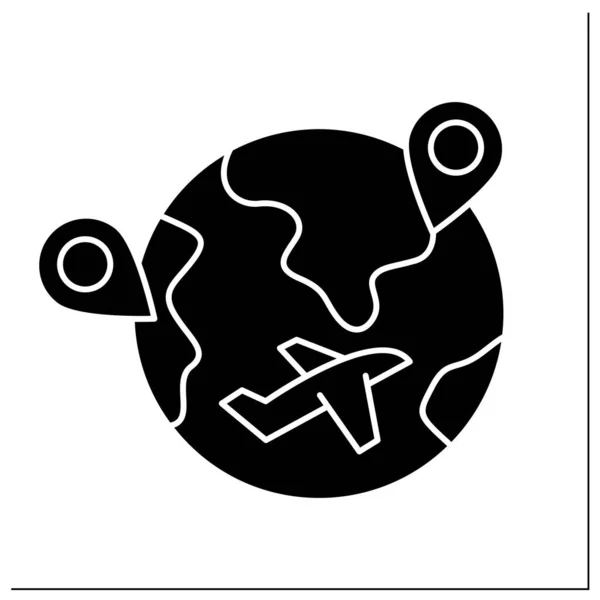 Internal migration glyph icon — Vector de stock