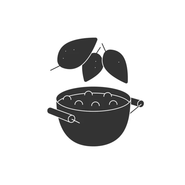 Icona del glifo delle foglie di alloro — Vettoriale Stock