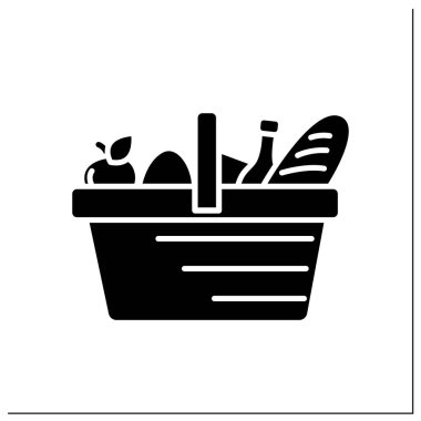 Alışveriş sepeti glif simgesi