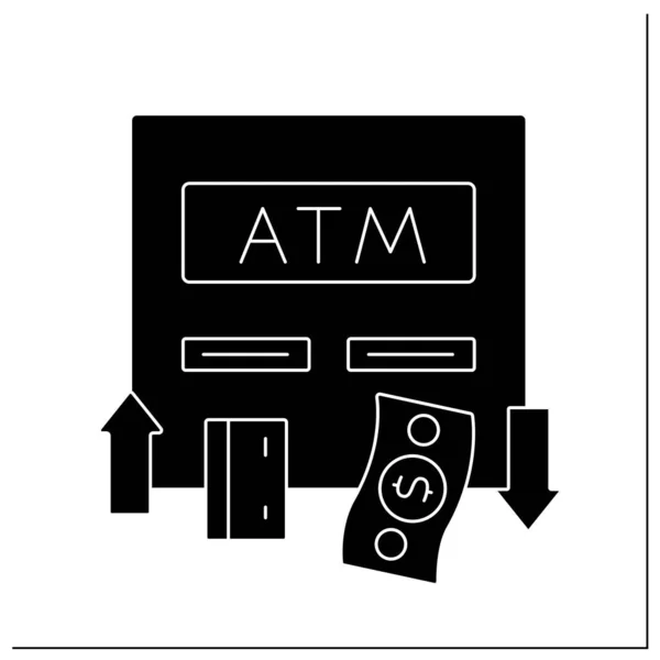 Automated teller machine glyph icon — Vector de stock