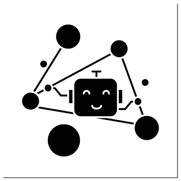 ソーシャルネットワーキンググリフアイコン — ストックベクタ
