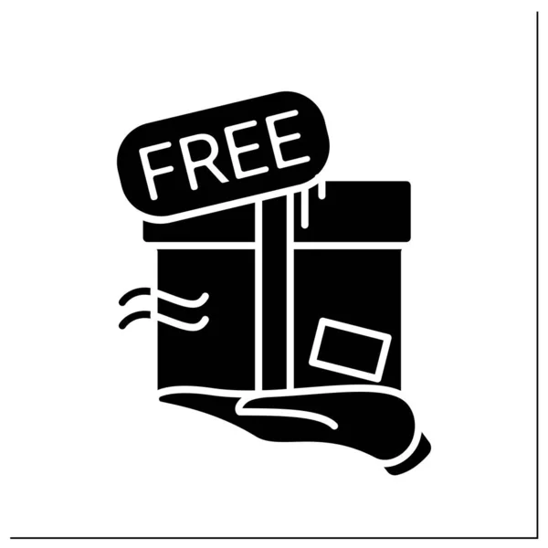 Free product delivery glyph icon — 스톡 벡터