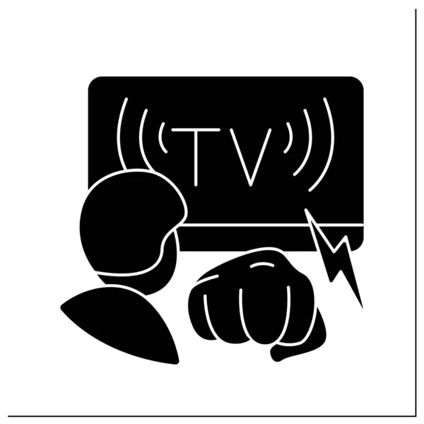 Media violence glyph icon — Stock Vector