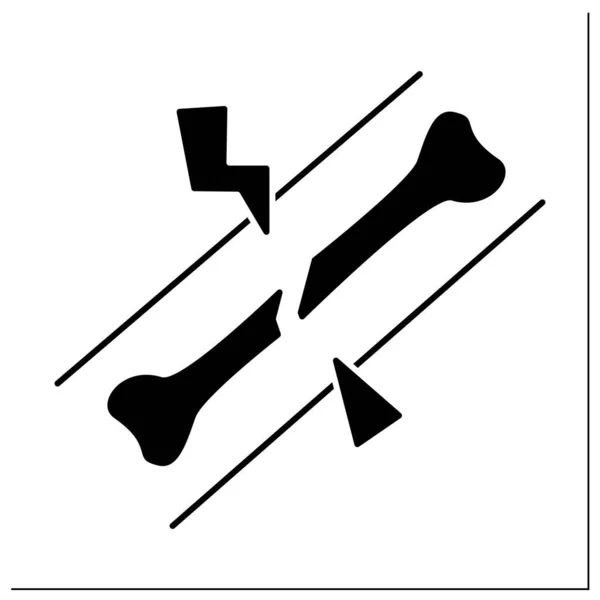 Avulsion fracture glyph icon — Stockvektor