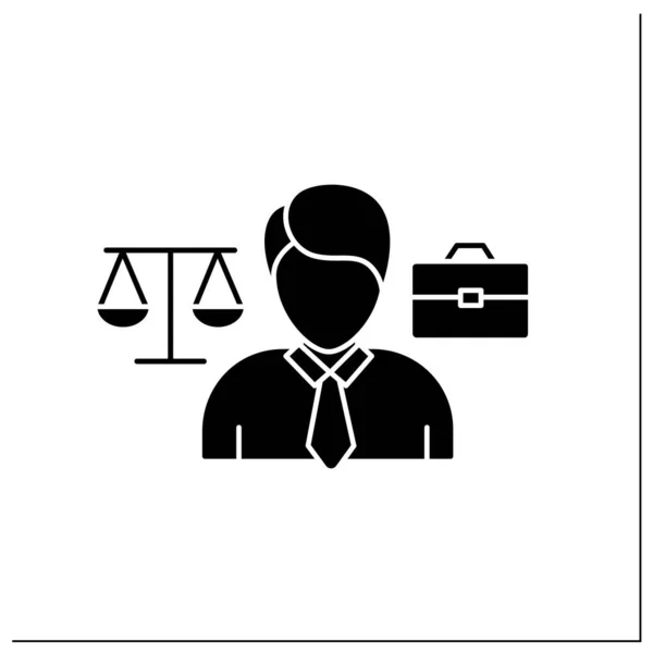 Lawyer glyph icon — Stockový vektor