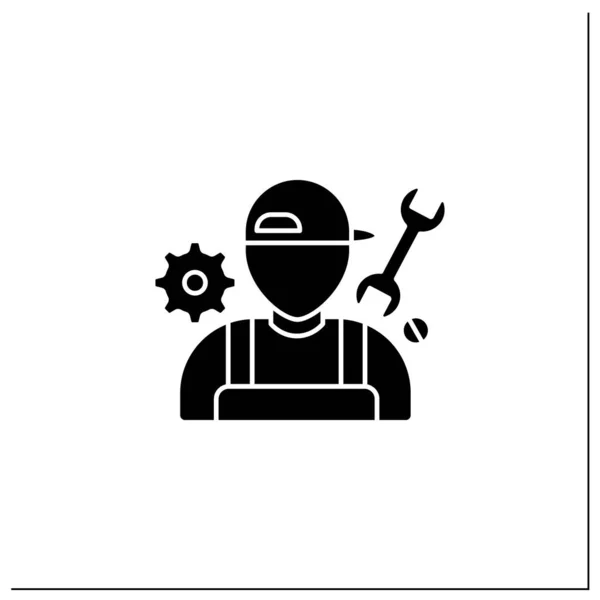 Auto mechanic glyph icon — Stock Vector