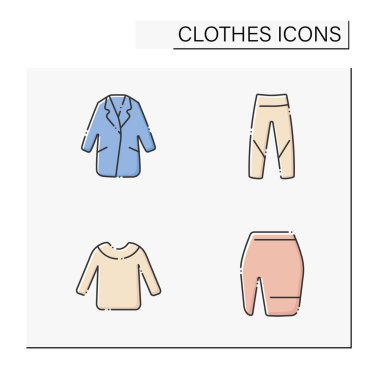 Giysi renk simgeleri ayarlandı