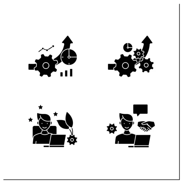 Zestaw ikon automatyki przemysłowej — Wektor stockowy