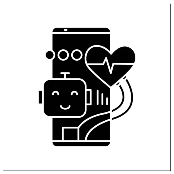 AI az egészségügyi ellátás grafikus ikonjában — Stock Vector