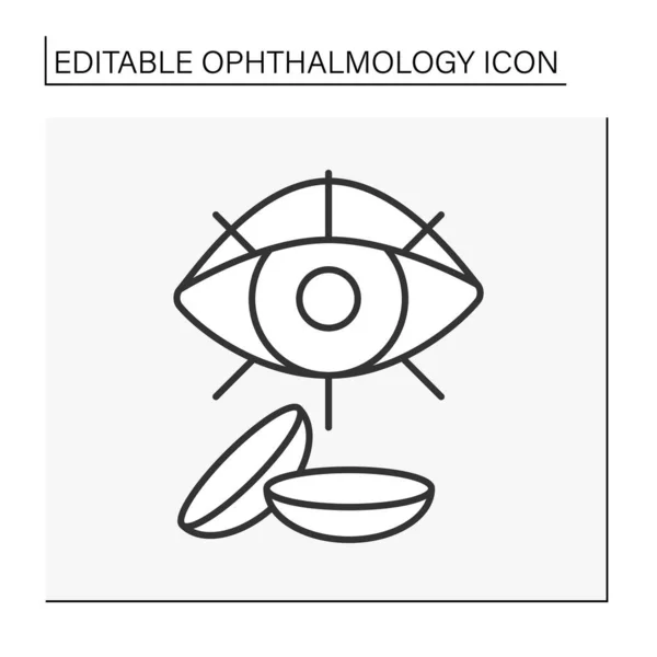 Icono de línea de lentes de contacto — Archivo Imágenes Vectoriales