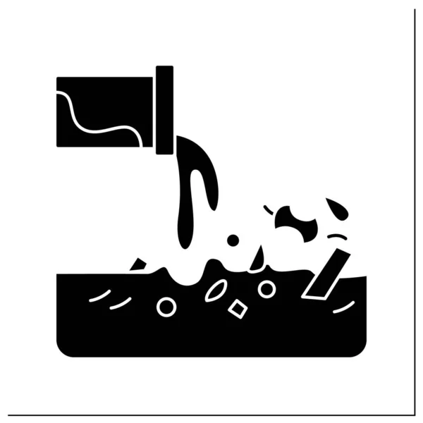 Ikona glyfu znečištění vody — Stockový vektor