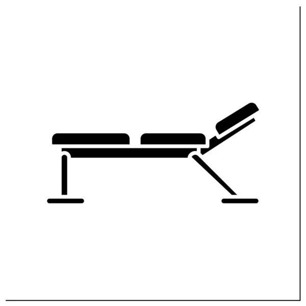 Glyphen-Symbol für Langhantelbank — Stockvektor