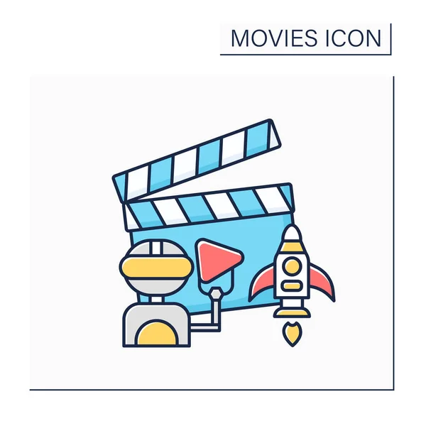 Icono de color de película de ciencia ficción — Vector de stock