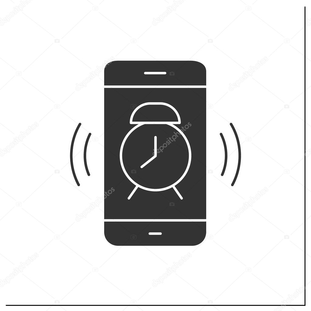 Alarm clock glyph icon
