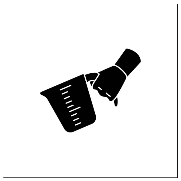 Messbecher Glyphen Symbol Kochutensilien Wird Verwendet Flüssigkeitsvolumen Schüttgut Feste Kochzutaten — Stockvektor