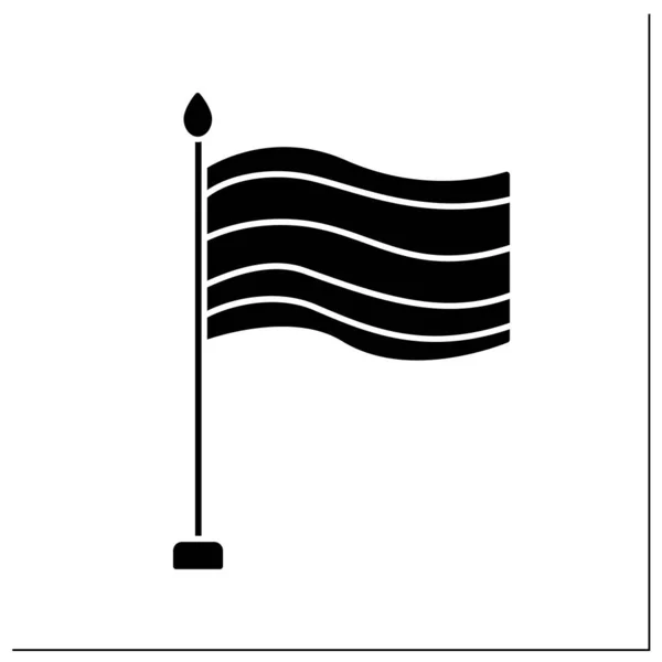 Icono Del Glifo Bandera Bandera Del Reino Tailandés Cinco Rayas — Vector de stock