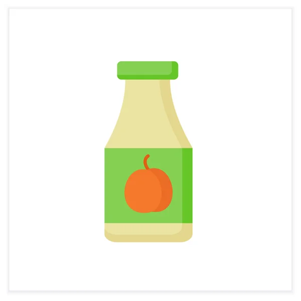 Beber Icono Plano Delicioso Jugo Orgánico Regordete Bebida Vitaminas Nutrición — Vector de stock