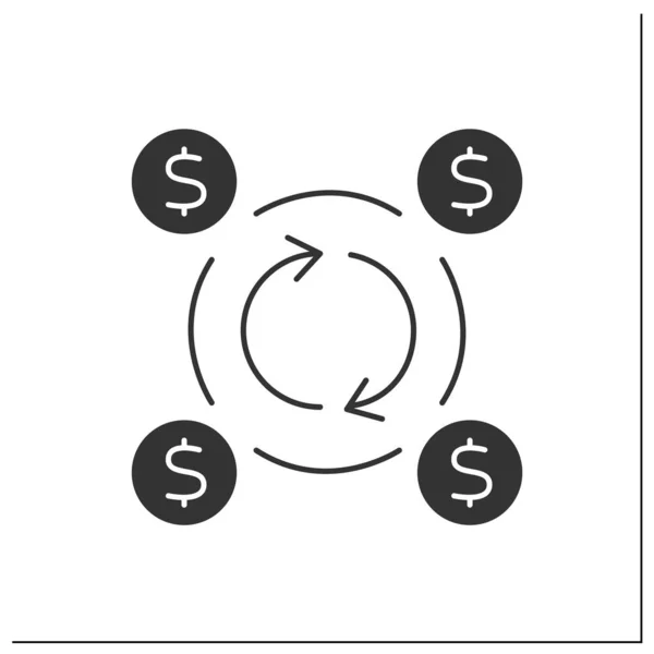 Знак Корпоративного Инвестирования Круговой Поток Окружении Долларовых Знаков Инвестиции Внутри — стоковый вектор