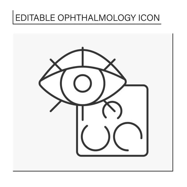Linha Oftalmologia Icon Medical Especialidade Lidar Com Exame Doenças Olho —  Vetores de Stock