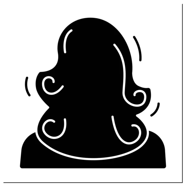 Ikona Glikolu Objętościowego Zdrowe Kręcone Zadbane Włosy Naturalna Objętość Leczenie — Wektor stockowy