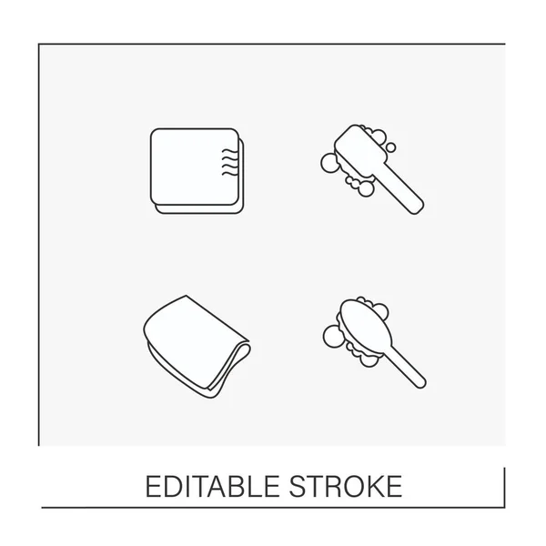 아이콘을 합니다 청소하는 일러스트레이션 Editable Stroke — 스톡 벡터