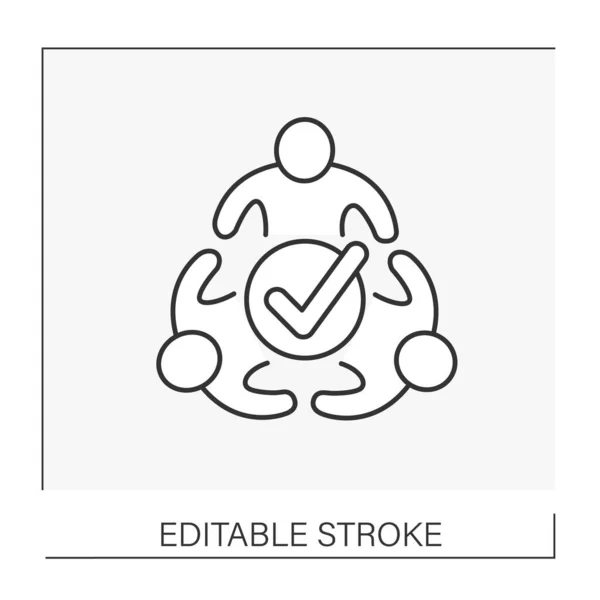 Ikonen För Samarbetslinjer Bra Jobbat Lagarbete Lagkoncept Isolerad Vektorillustration Redigerbar — Stock vektor
