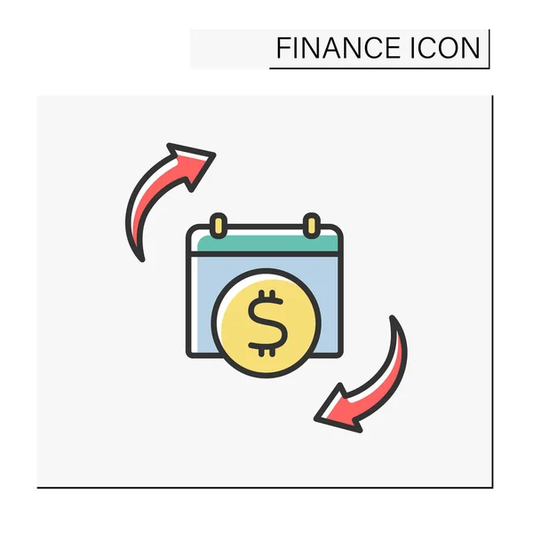 Cashflow Farbsymbol Regelmäßige Zahlungen Finanzplan Persönliche Und Geschäftliche Buchhaltung Einkommen — Stockvektor