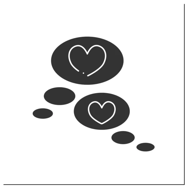 Icône Glyphe Compréhension Mutuelle Sympathie Communication Échange Amour Soutien Des — Image vectorielle