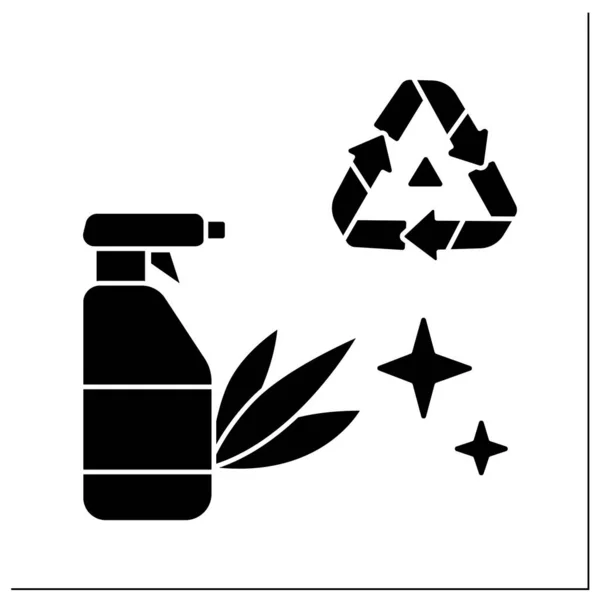 Cleaning Package Recycling Glyph Icon Plastic Household Spray Bottle Safe — Stock Vector