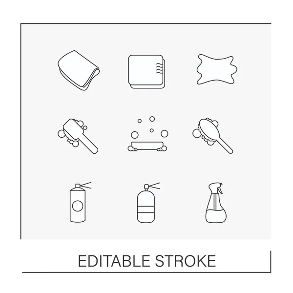 아이콘을 합니다 청소하는 일러스트레이션 Editable Stroke — 스톡 벡터