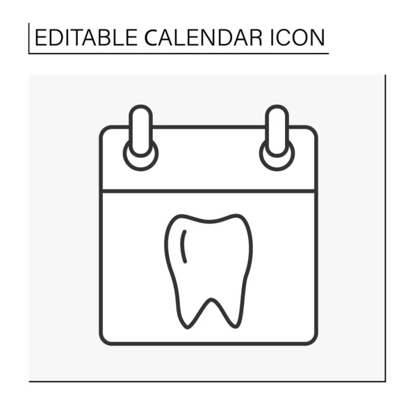 Mahnzeilen Symbol Geplanter Arztbesuch Zahnarztpraxis Zahnuntersuchung Kalenderkonzept Isolierte Vektorillustration Essbarer — Stockvektor