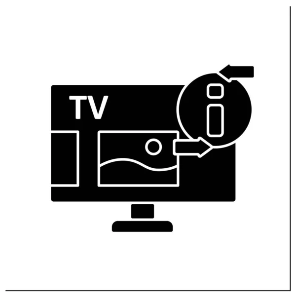 Glyphen Symbol Fernsehen Telekommunikationsmedium Übertragung Von Bewegten Bildern Videos Fernsehsendungen — Stockvektor