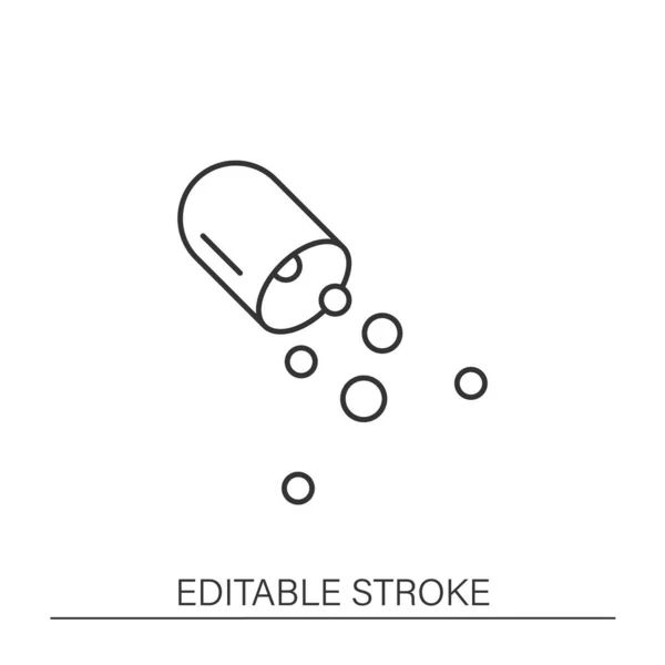 Icono Línea Drogas Vitaminas Para Tratamiento Salud Concepto Pastillas Ilustración — Vector de stock