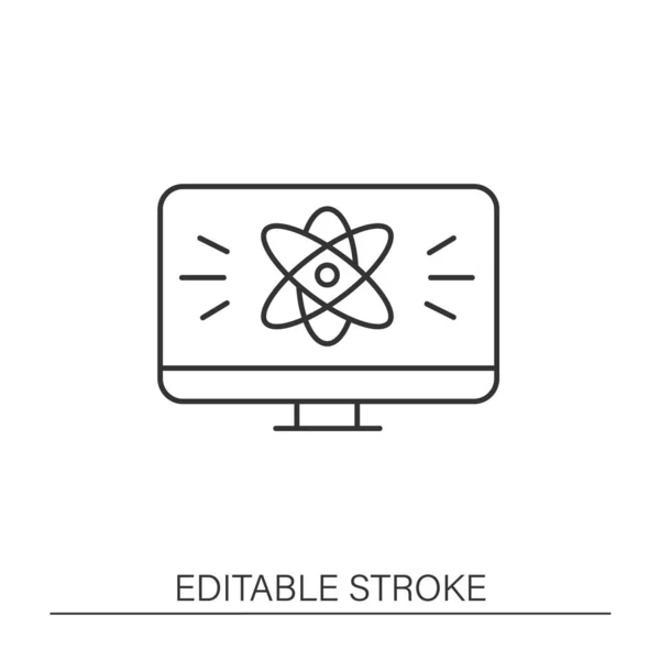 Physics Line Icon Learning Physical Branches Computer Astrology Education Concept — Wektor stockowy