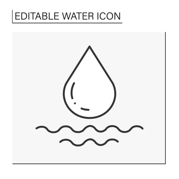Drop Line Icon Water Substance Drop Sea Nature Eco System — Wektor stockowy