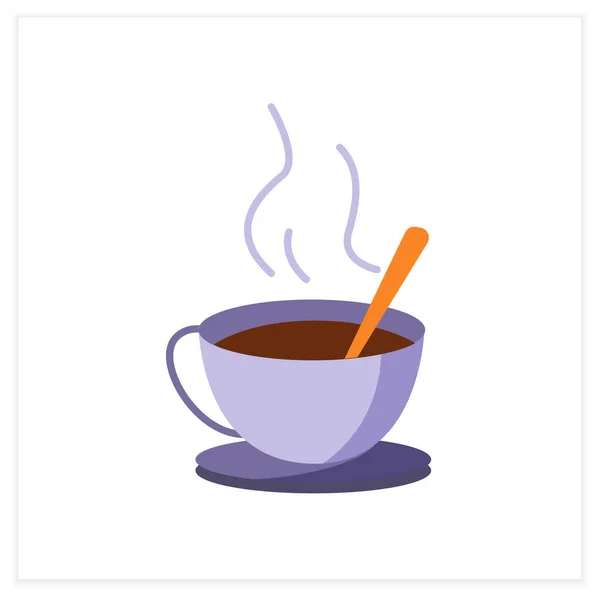 Aroma Drink Flat Icon Hot Drink Teacup Tea Party Tea — Vettoriale Stock