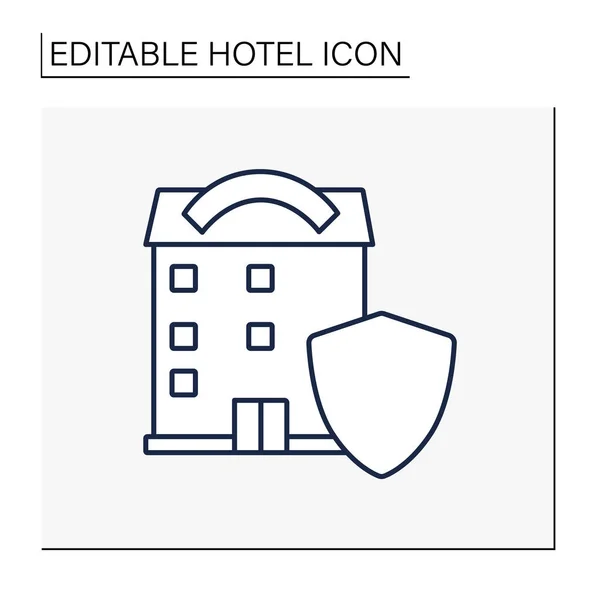 Security Line Icon Service Protect Hotel Guests Employees Property Patrolling — Archivo Imágenes Vectoriales