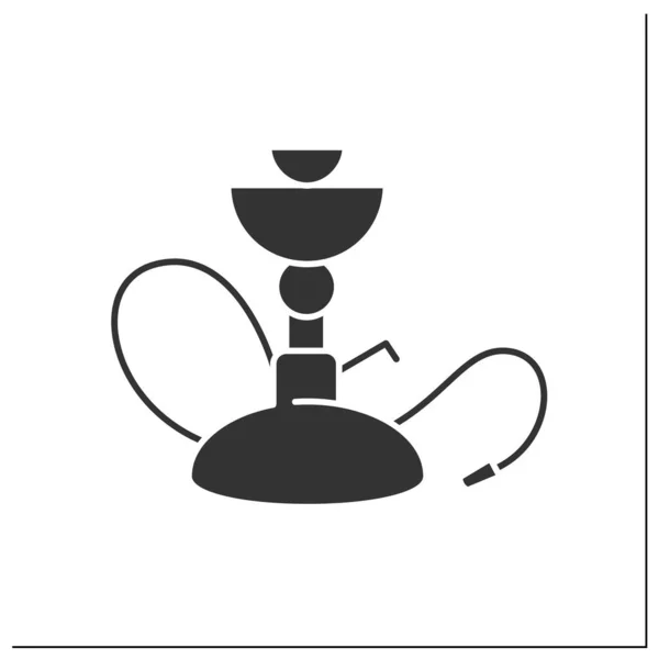 Hookah Glyph Icon Hookah Bar Shop Smoke Bar Lounge Restaurant — Stock Vector