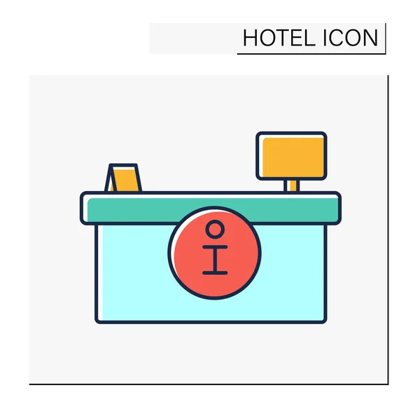 Reception Desk Color Icon Front Desk Place Guests Booking Rooms — Image vectorielle